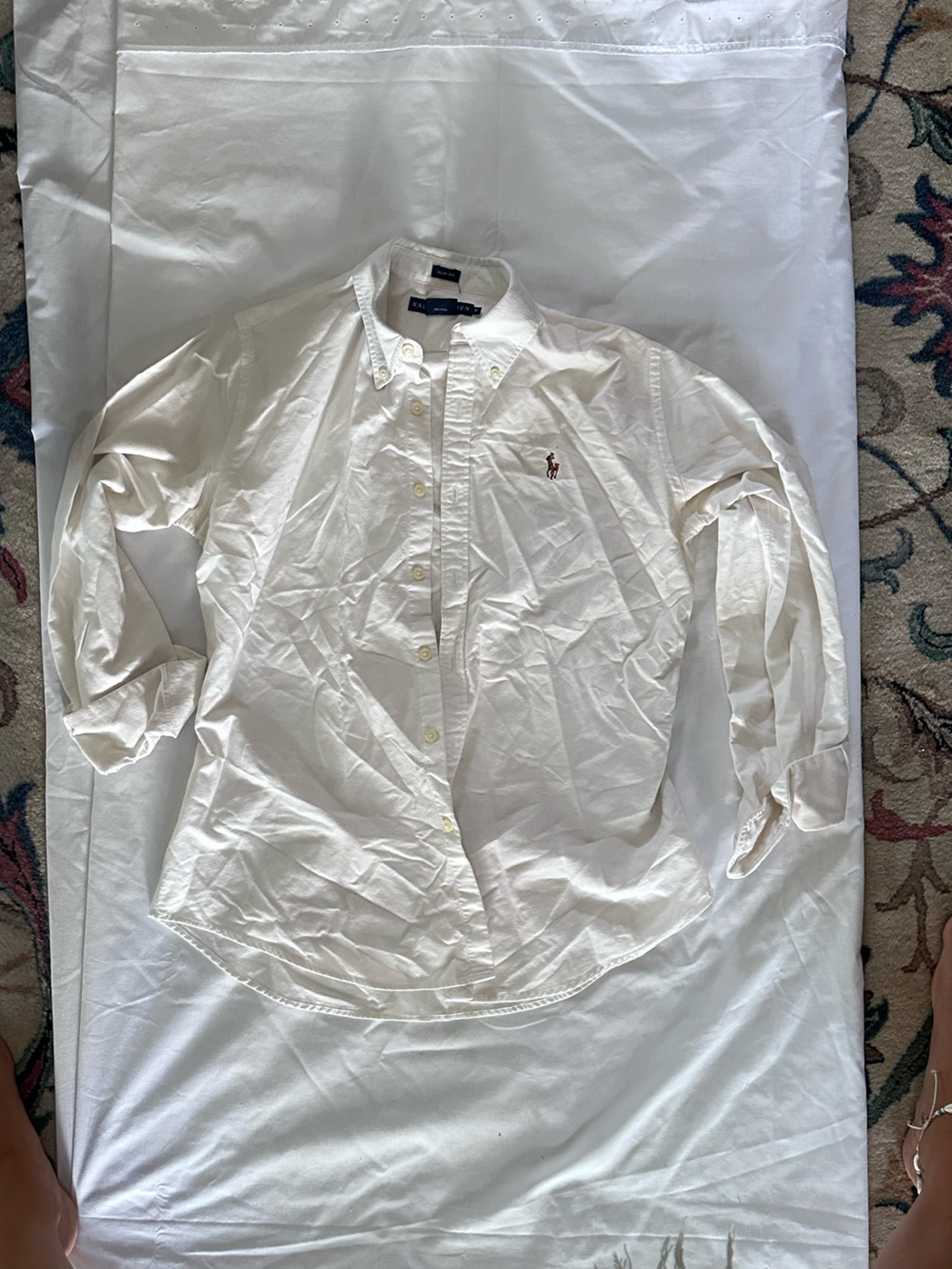 Ralph Lauren White Classic Button-Down women’s Shirt